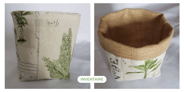Panière - Tissu et toile de jute - Divers motifs