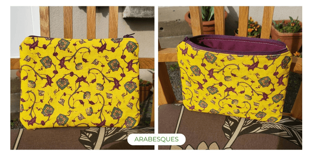 Trousse plate en toile de coton - Divers motifs