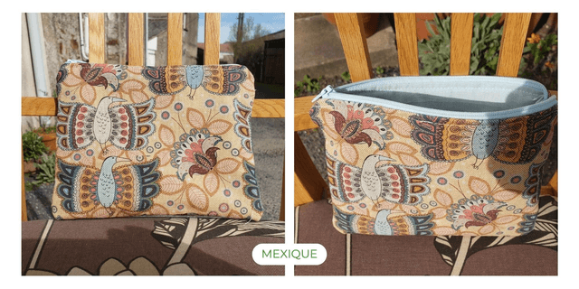 Trousse plate en toile de coton - Divers motifs