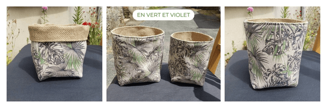 Panière - Tissu et toile de jute - Divers motifs