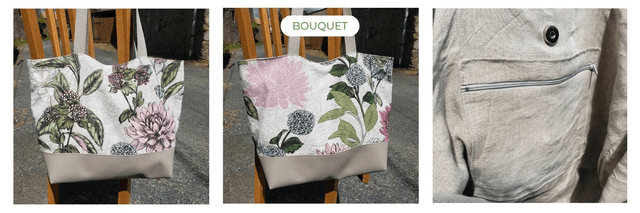 Sac cabas - Tissu coton - Taille S - Divers motifs