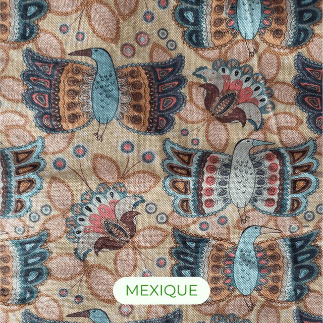 Panière - Tissu et toile de jute - Divers motifs