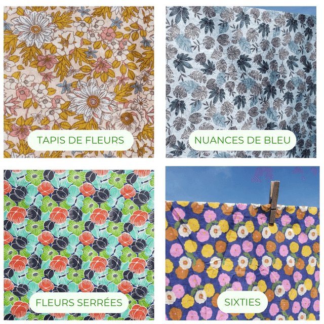Trousse plate en coton - Divers motifs