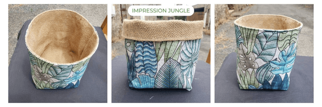 Panière - Tissu et toile de jute - Divers motifs