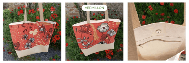 Sac cabas - Tissu coton - Taille S - Divers motifs