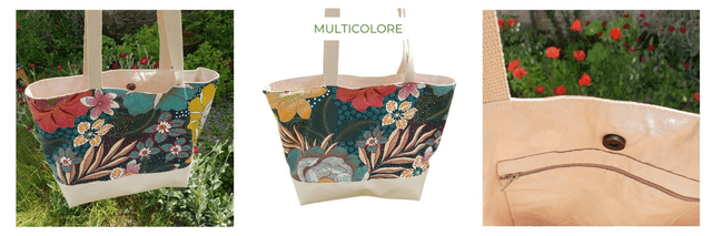 Sac cabas - Tissu coton - Taille S - Divers motifs